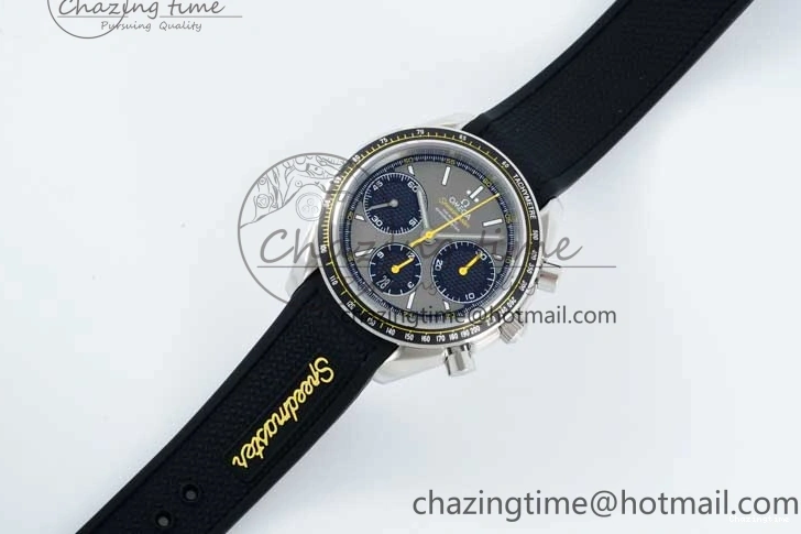 0314 ZipUp Speedmaster Racing Master SS HKF Best Edition Gray Black Dial on Black Rubber Strap A 7811